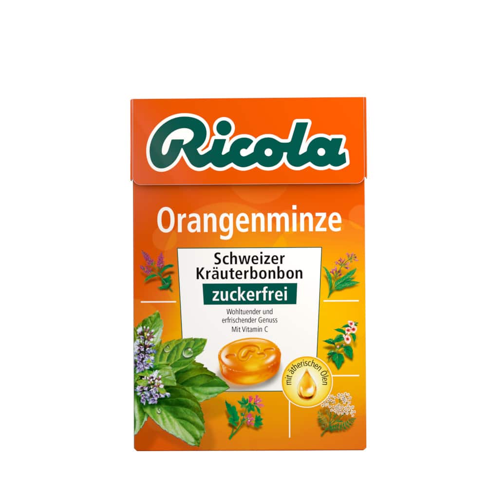 Ricola Orangeminze zuckerfrei Bonbons 50 g Bonbons