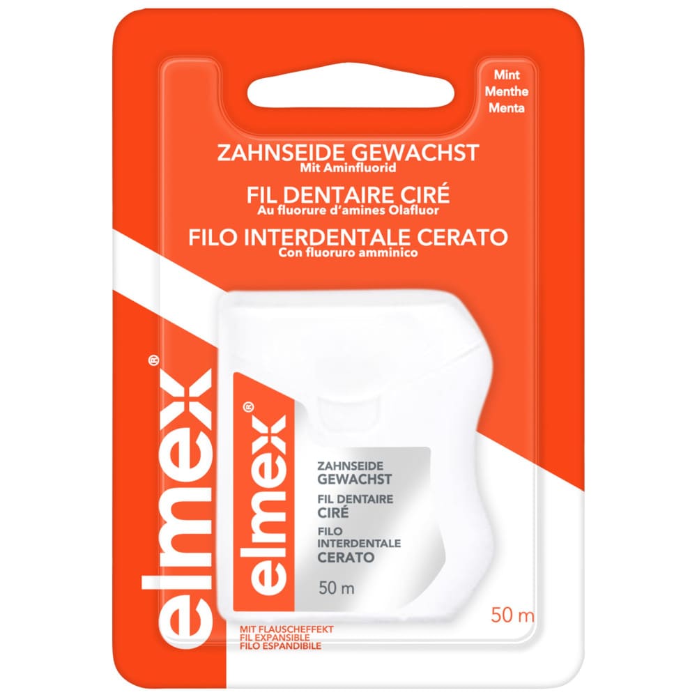 elmex ZAHNSEIDE GEWACHST mit Aminfluorid 50 m