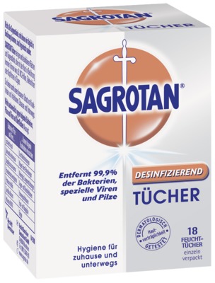 SAGROTAN Desinfektionstücher 18 St Tücher