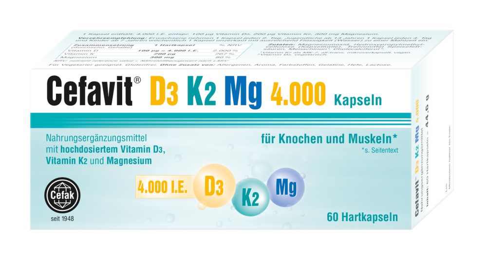 Cefavit D3 K2 Mg 4.000 I.E. 60 St Hartkapseln