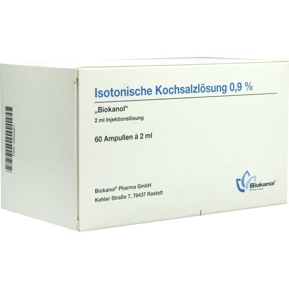 ISOTONISCHE Kochsalzlösung 0,9% Biokanol Ampullen 60X2 ml Ampullen