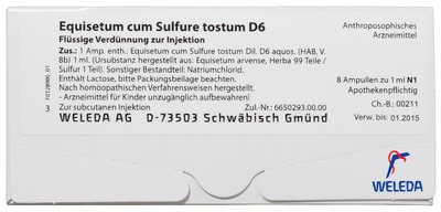 WELEDA EQUISETUM CUM Sulfure tostum D 6 Ampullen 8X1 ml Ampullen
