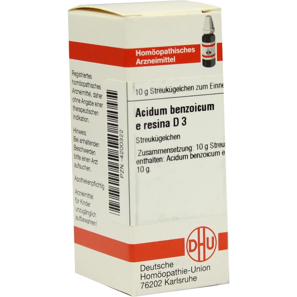 ACIDUM BENZOICUM E Resina D 3 Globuli 10 g Globuli