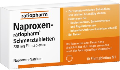 Naproxen-ratiopharm Schmerztabletten 10 St Filmtabletten