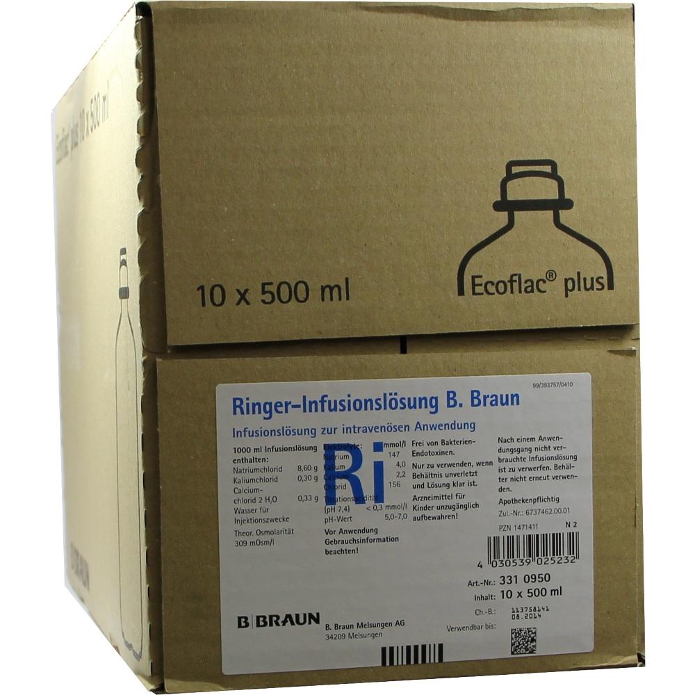 Ringer Lösung B Braun Ecoflac Plus 10X500 ml Infusionslösung