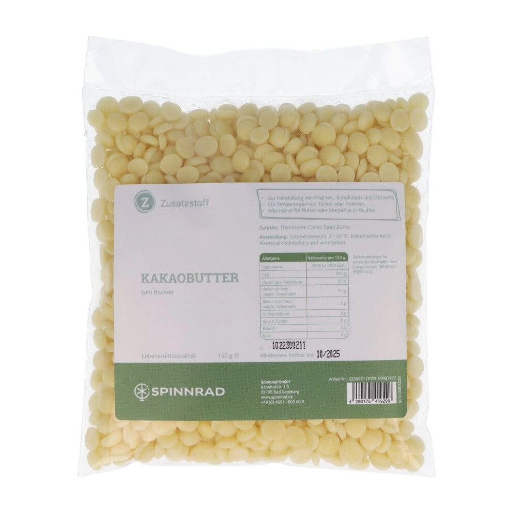 Kakaobutter Pellets zum Backen und Kochen 150 g Pellets