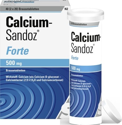 Calcium-Sandoz forte 500mg 2X20 St Brausetabletten