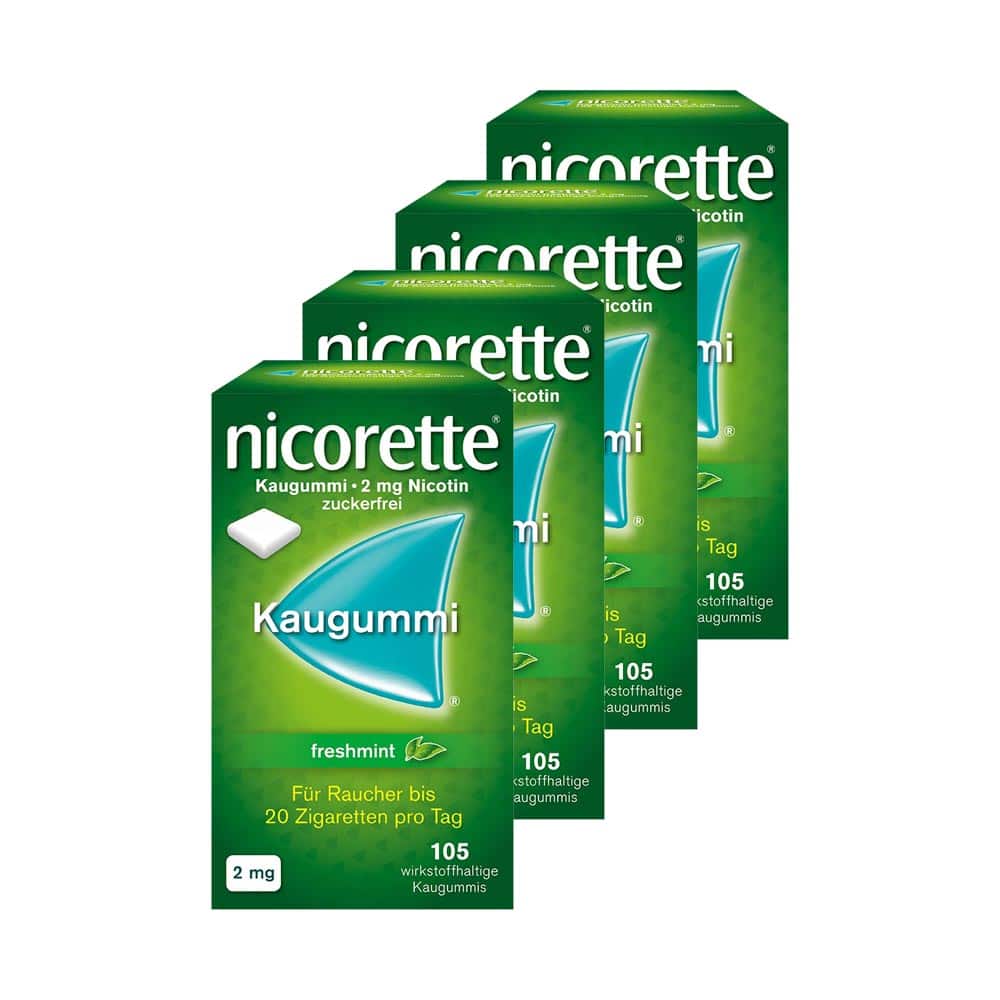 nicorette Kaugummi 2mg freshmint 105 Stk. 4er Set 4X105 St Kaugummi