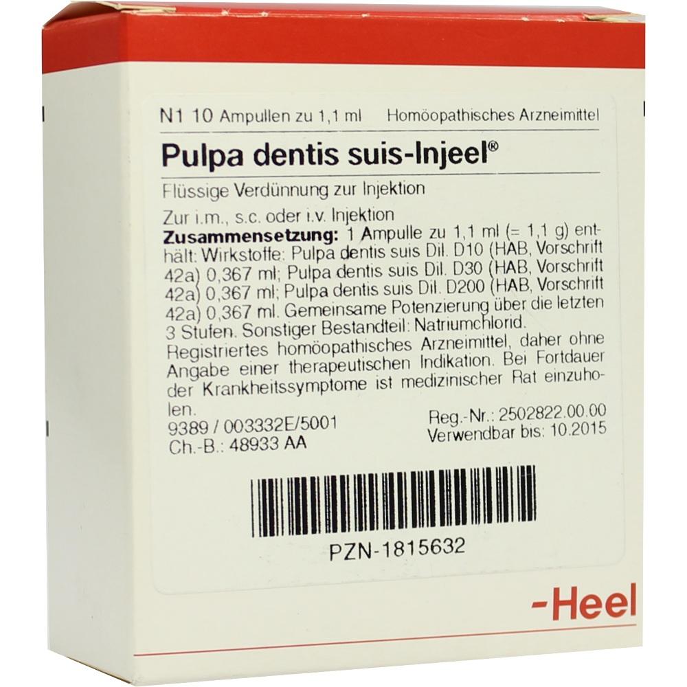 PULPA DENTIS SUIS Injeel Ampullen 10 St Ampullen