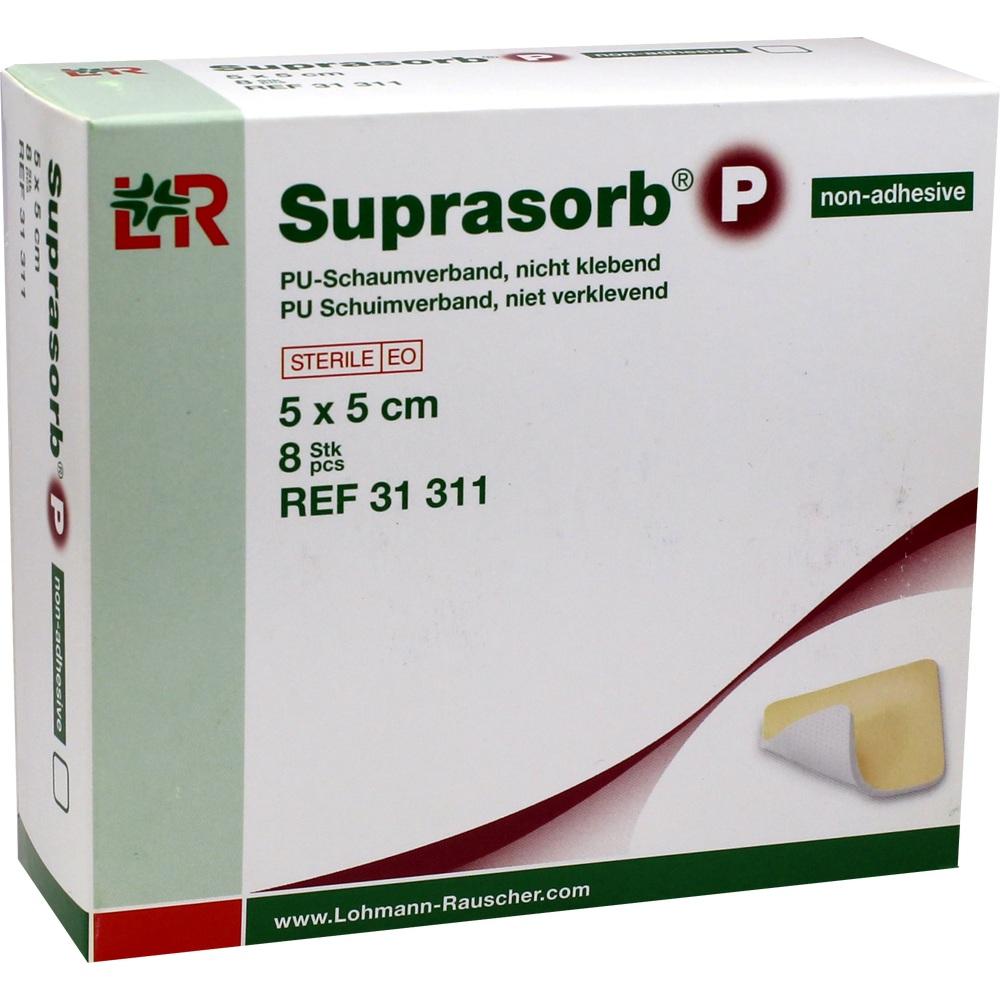 SUPRASORB P PU-Schaumv.5x5 cm nicht klebend 8 St Verband