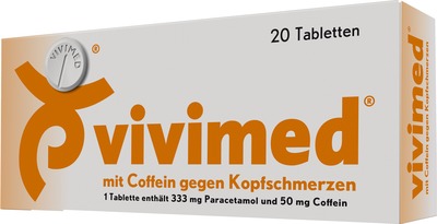 Vivimed mit Coffein gegen Kopfschmerzen, Schmerztabletten mit Paracetamol 20 St Tabletten