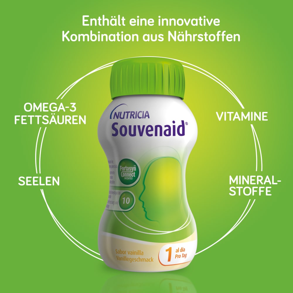 NUTRICIA Souvenaid Trinknahrung Vanillegeschmack 4X125 ml Flüssigkeit