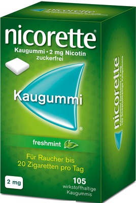nicorette 2 mg Nikotinkaugummi freshmint für Raucher zum Aufhören