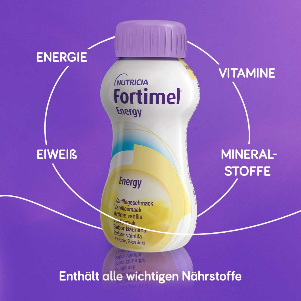 Fortimel Energy Trinknahrung Vanille 8X4X200 ml Flüssigkeit