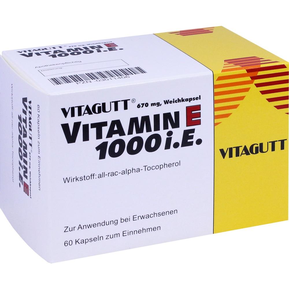 VITAGUTT Vitamin E 1000 Weichkapseln 60 St Weichkapseln