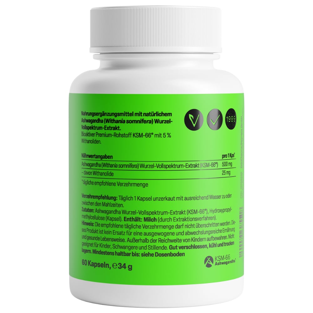 Zein Pharma Ashwagandha Extrakt 500mg 60 St Kapseln
