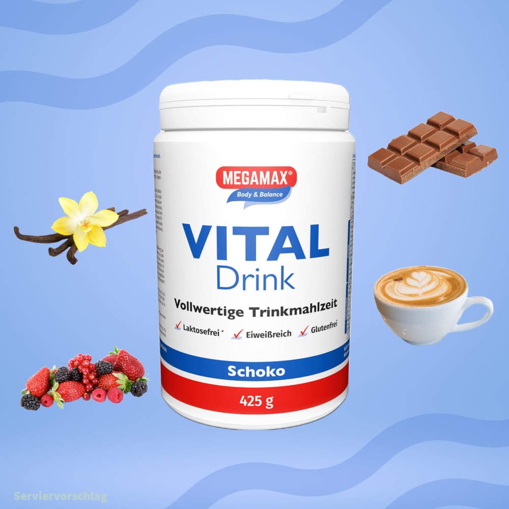 MEGAMAX Body & Balance VITAL Drink Schoko 425 g Pulver