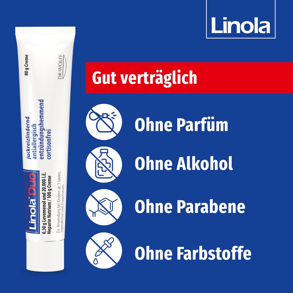 Linola Duo - Cortisonfreie Creme gegen Juckreiz 80 g Creme