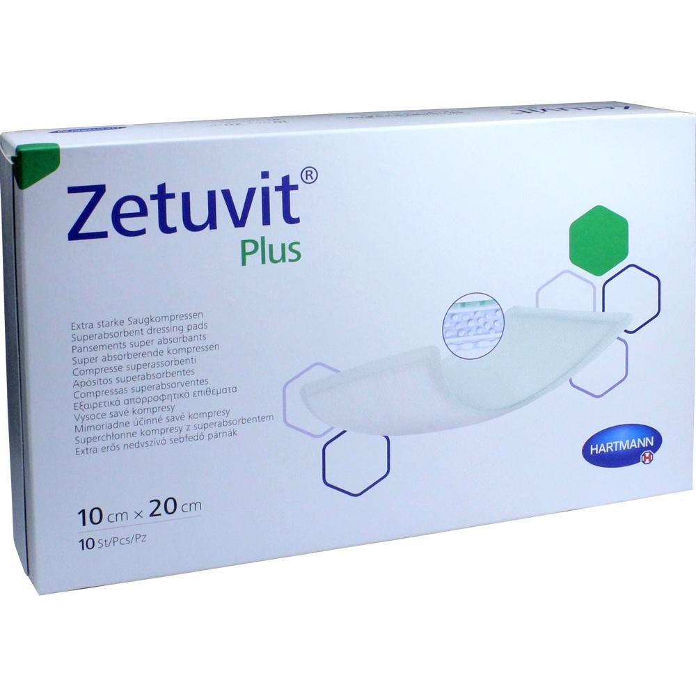 ZETUVIT Plus extrastarke Saugkompressen steril 10x20 cm 10 St Kompressen