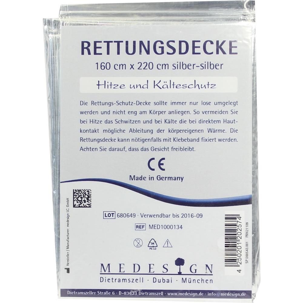 RETTUNGSDECKE 160x220 cm silber/silber 1 St