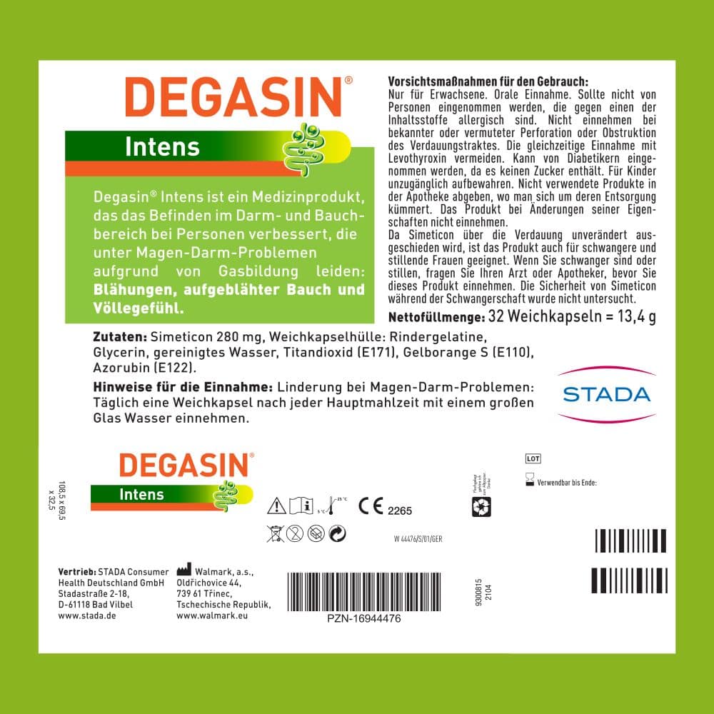 DEGASIN Intens gegen Blähungen 32 St Weichkapseln