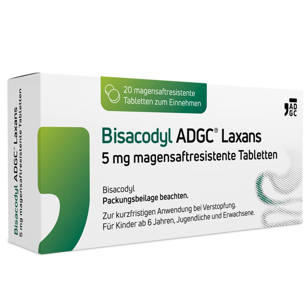Bisacodyl ADGC Laxans 5 mg 20 St Tabletten magensaftresistent