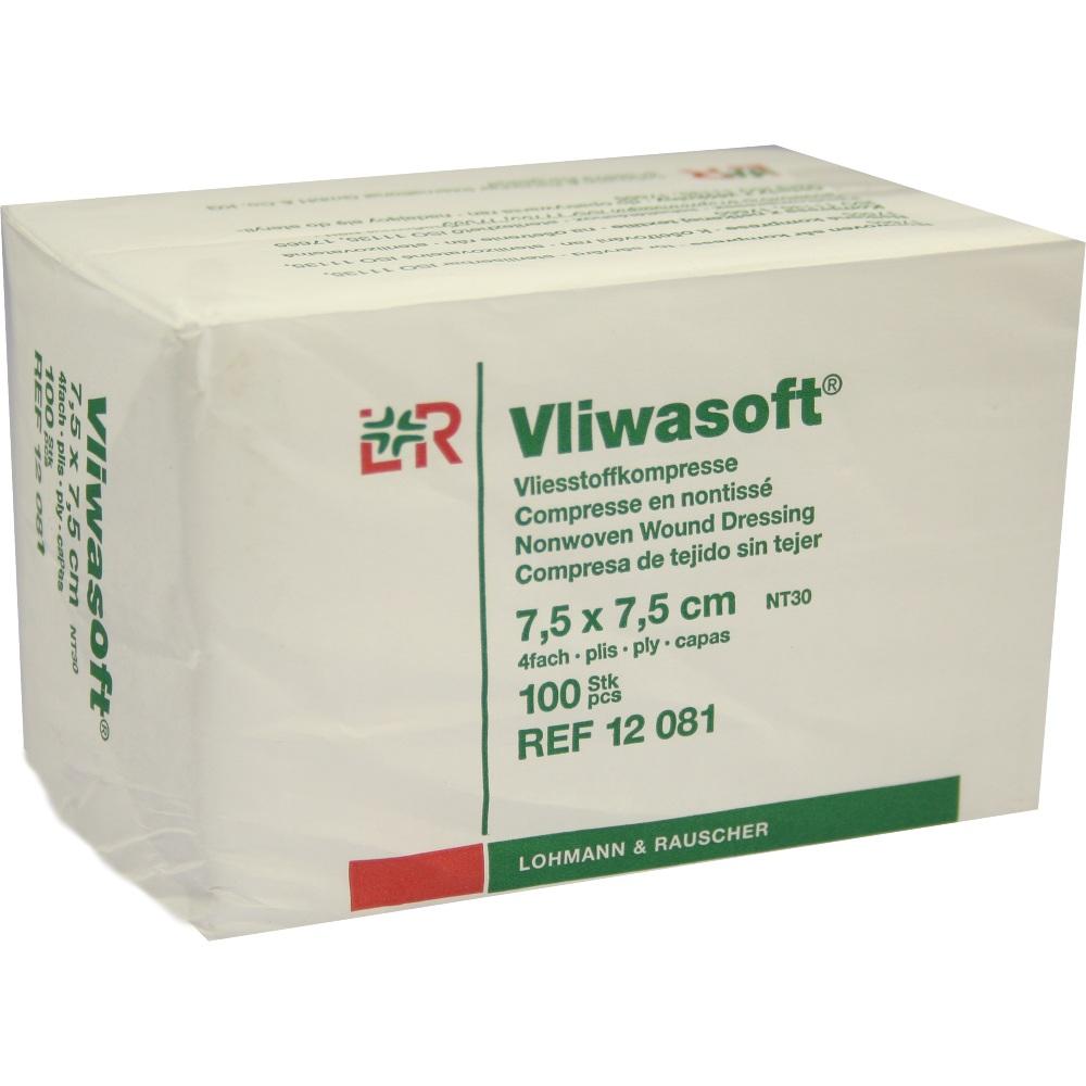 Vliwasoft Vliesstoffkompressen 7,5x7,5cm unsteril 4 lagig 100 St Kompressen