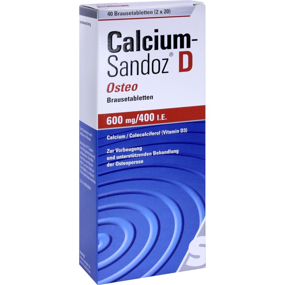 Calcium-Sandoz D Osteo 600mg/400 I.E. 40 St Brausetabletten