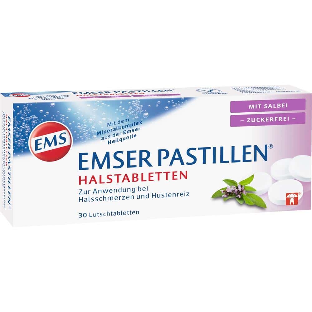 EMSER Pastillen mit Salbei zuckerfrei 30 St Pastillen
