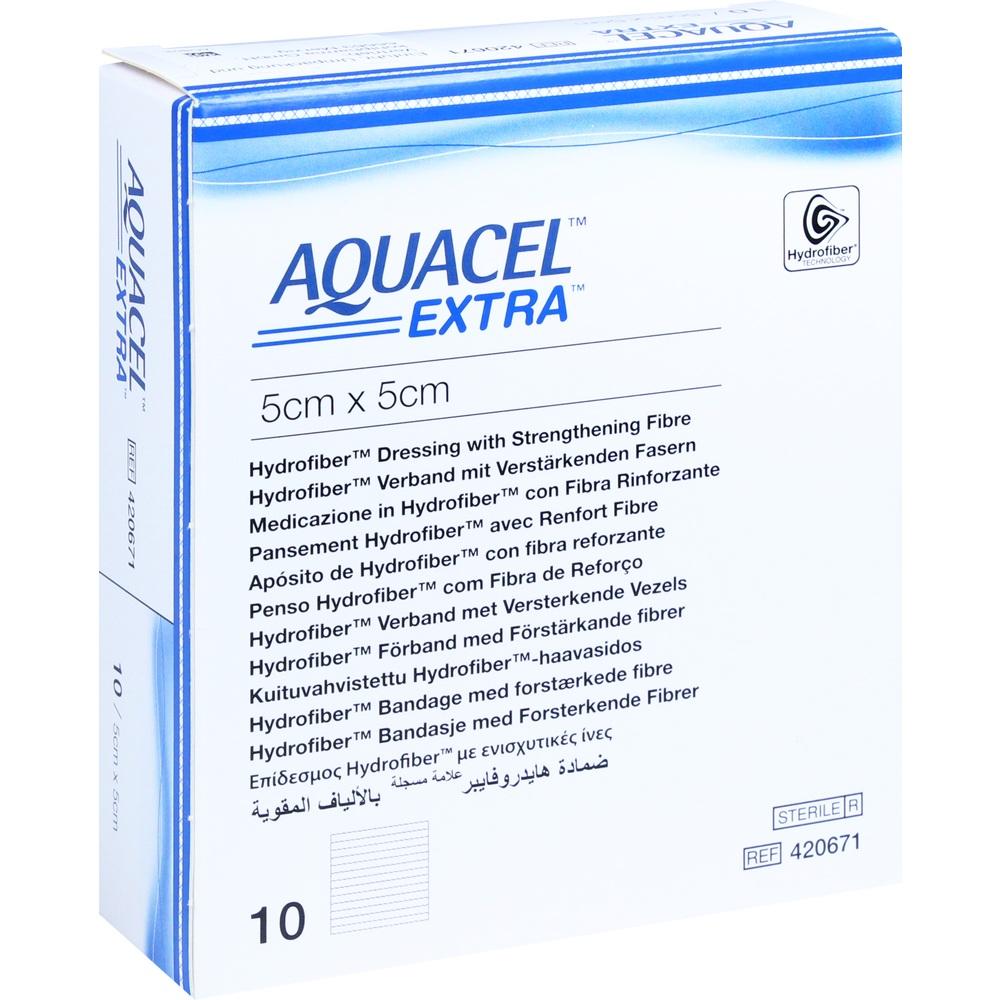 AQUACEL Extra 5x5 cm Verband 10 St Kompressen