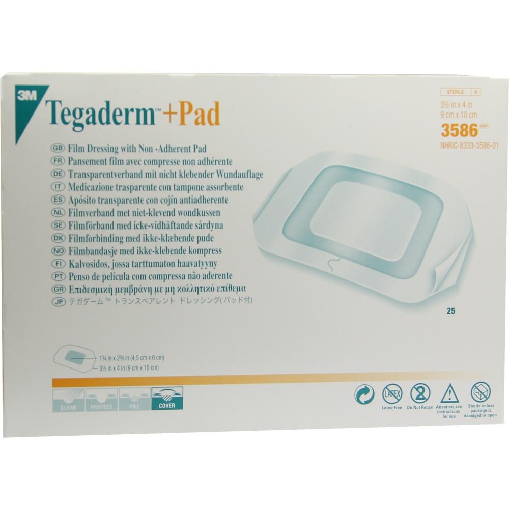 TEGADERM 3M Plus Pad 9x10 cm Fertigverb.3586 25 St Verband
