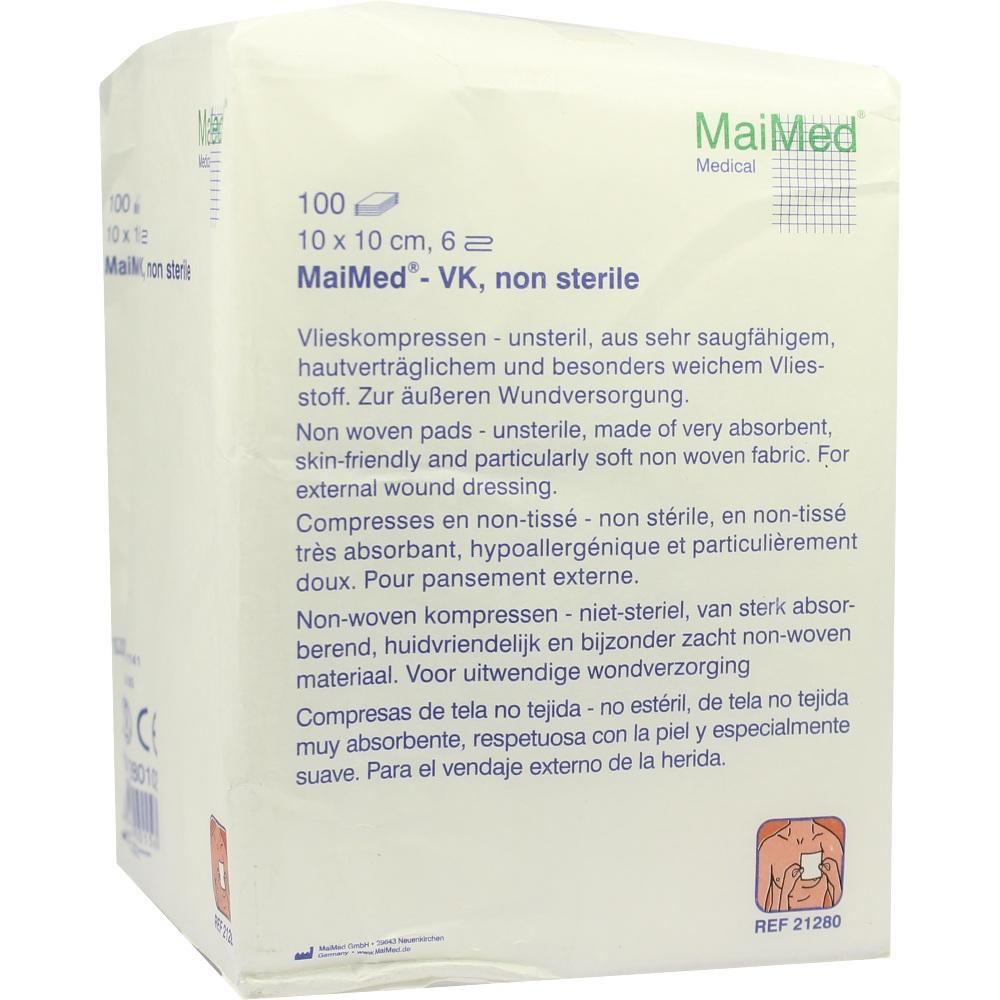 VLIESKOMPRESSEN 10x10 cm unsteril 6fach 100 St Kompressen