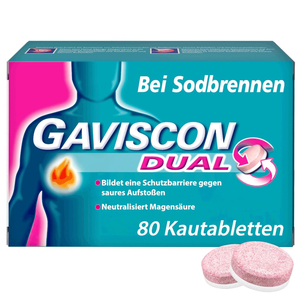 GAVISCON DUAL Bei Sodbrennen 80 St Kautabletten