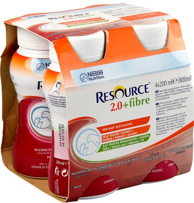 resource 2.0 + fibre Multifrucht 4X200 ml Flüssigkeit