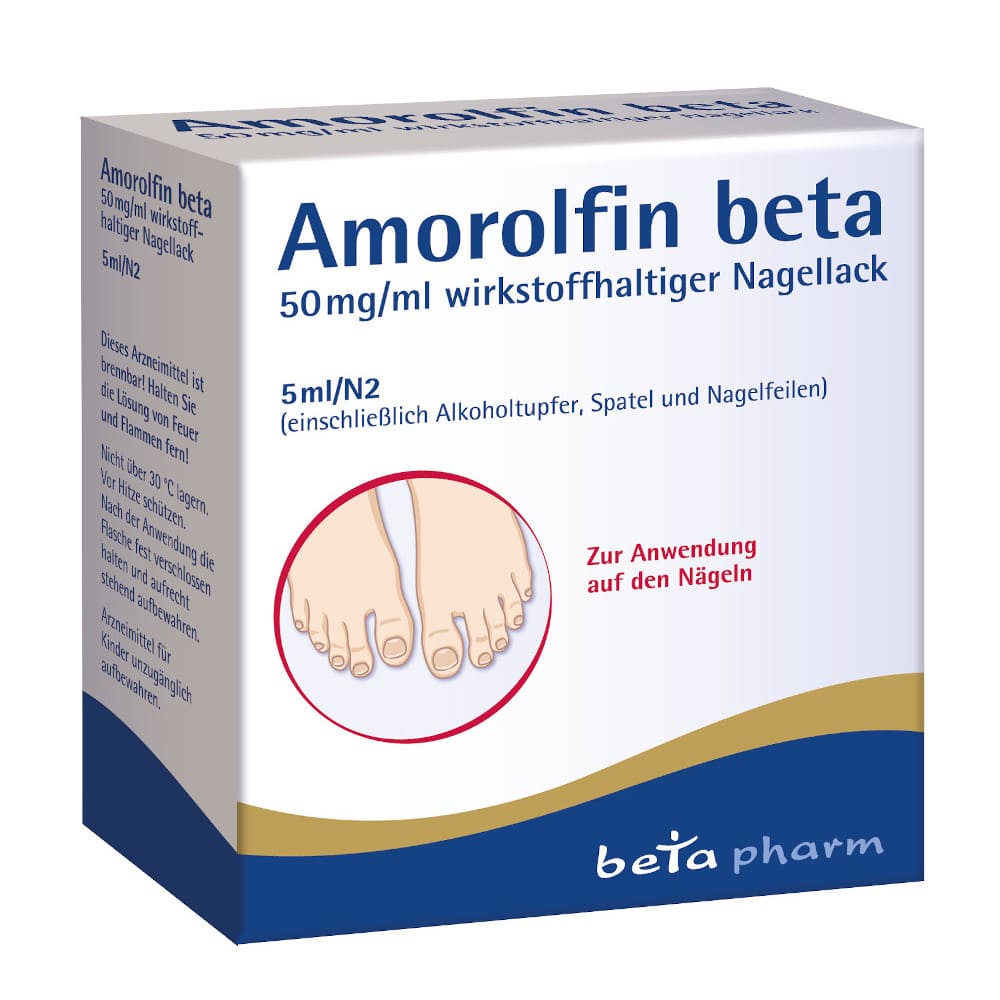 Amorolfin beta 50 mg/ml wirkstoffhaltiger Nagellack 5 ml Wirkstoffhaltiger Nagellack