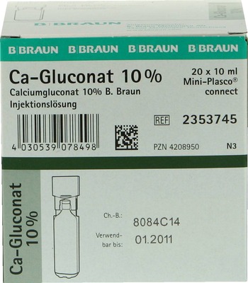 CALCIUMGLUCONAT 10% MPC Injektionslösung 20X10 ml Lösung