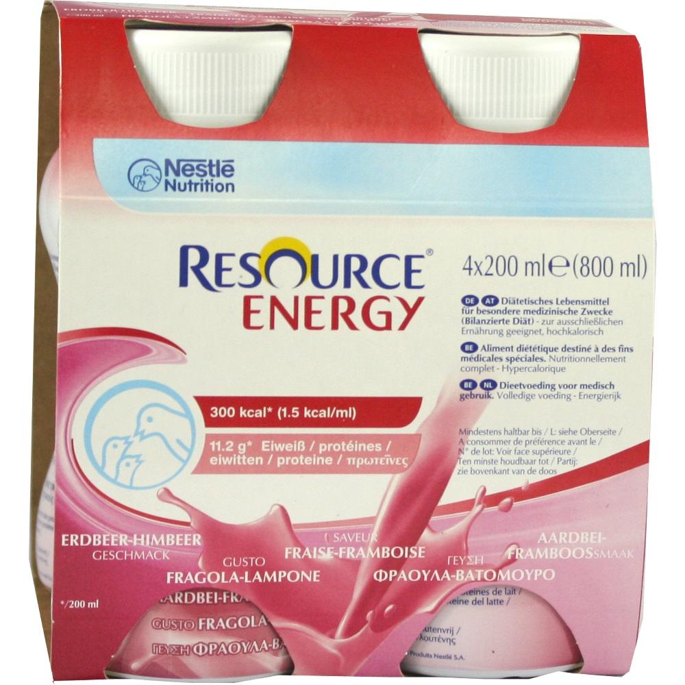 resource energy Erdbeer/Himbeer 4X200 ml Flüssigkeit