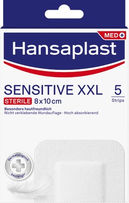 Hansaplast SENSITIVE XXL 8x10cm 5 St Pflaster