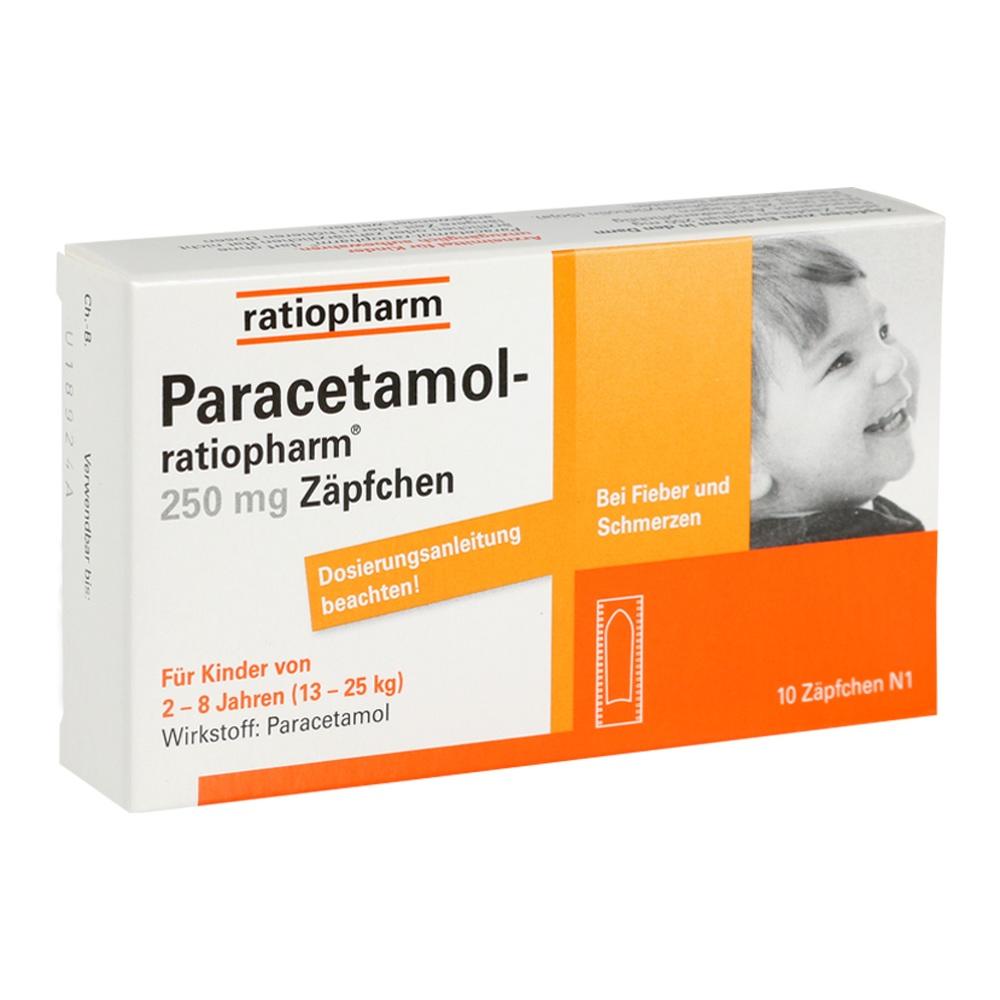 Paracetamol-ratiopharm 250mg Zäpfchen 10 St Kleinkinder-Suppositorien
