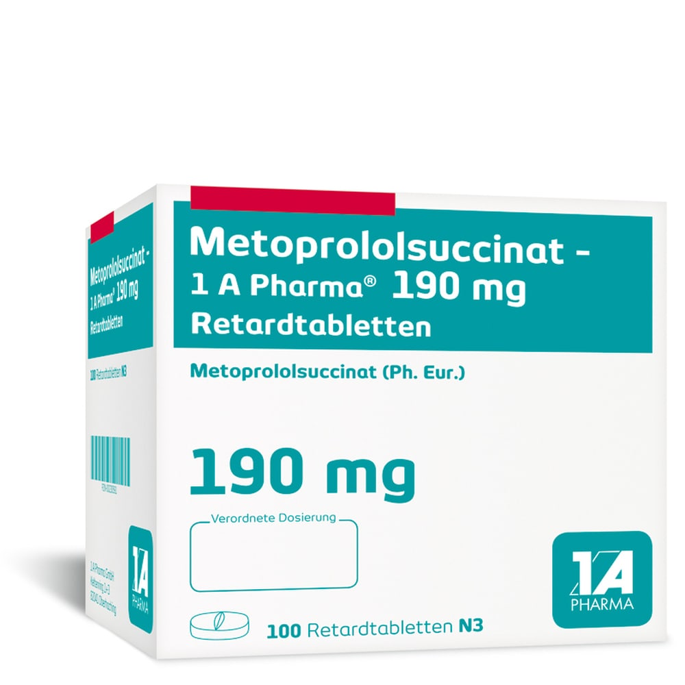 Metoprololsuccinat-1A Pharma 190mg 100 St Retard-Tabletten