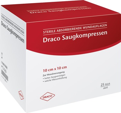 SAUGKOMPRESSEN 10x10 cm steril Draco 25 St Kompressen