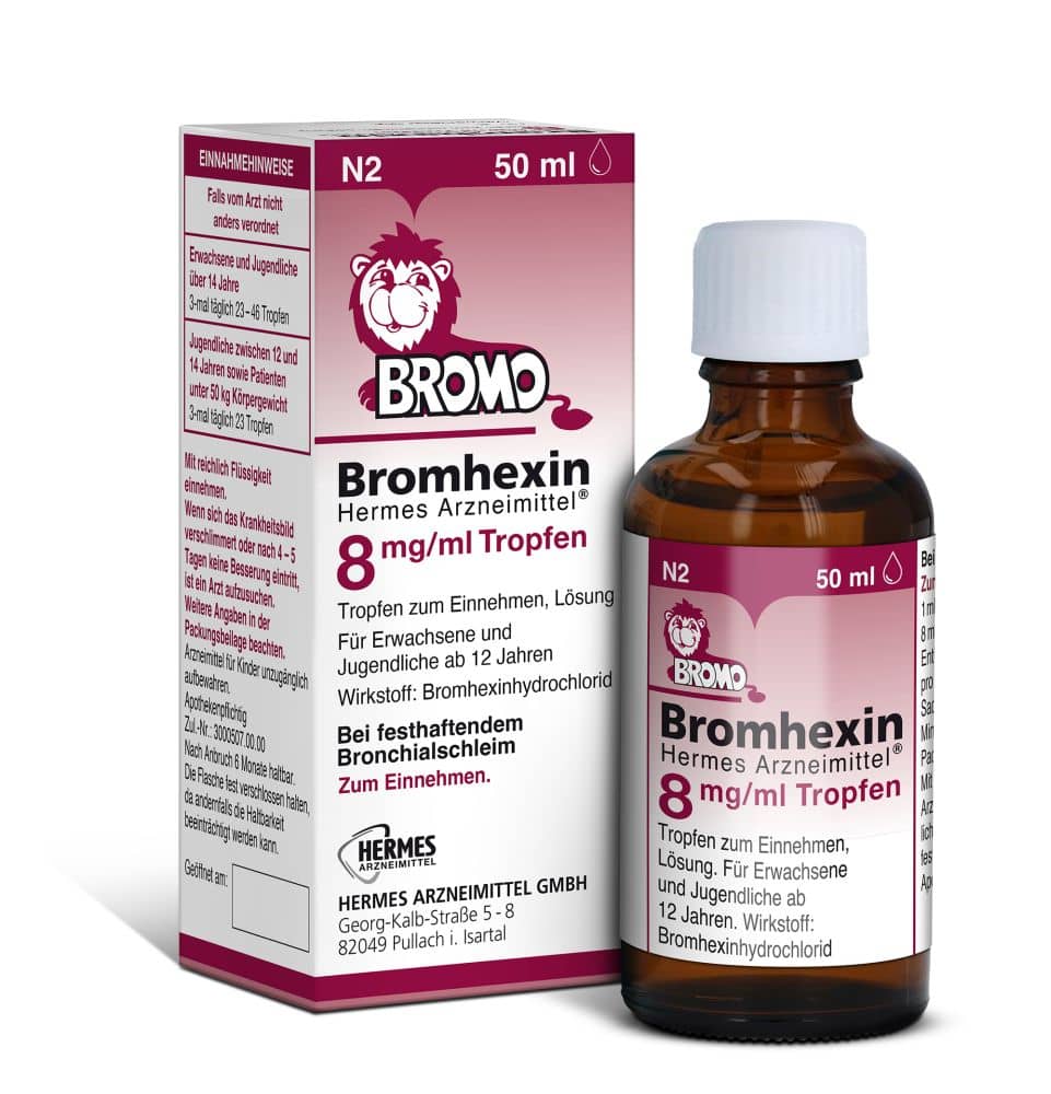Bromhexin HERMES 8 mg / ml 50 ml Tropfen zum Einnehmen