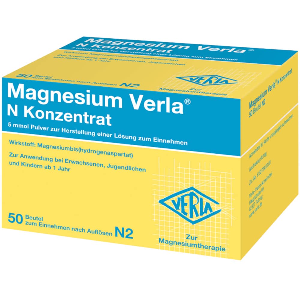 Magnesium Verla N Konzentrat Pulver 50 St Pulver zur Herstellung einer Lösung zum Einnehmen