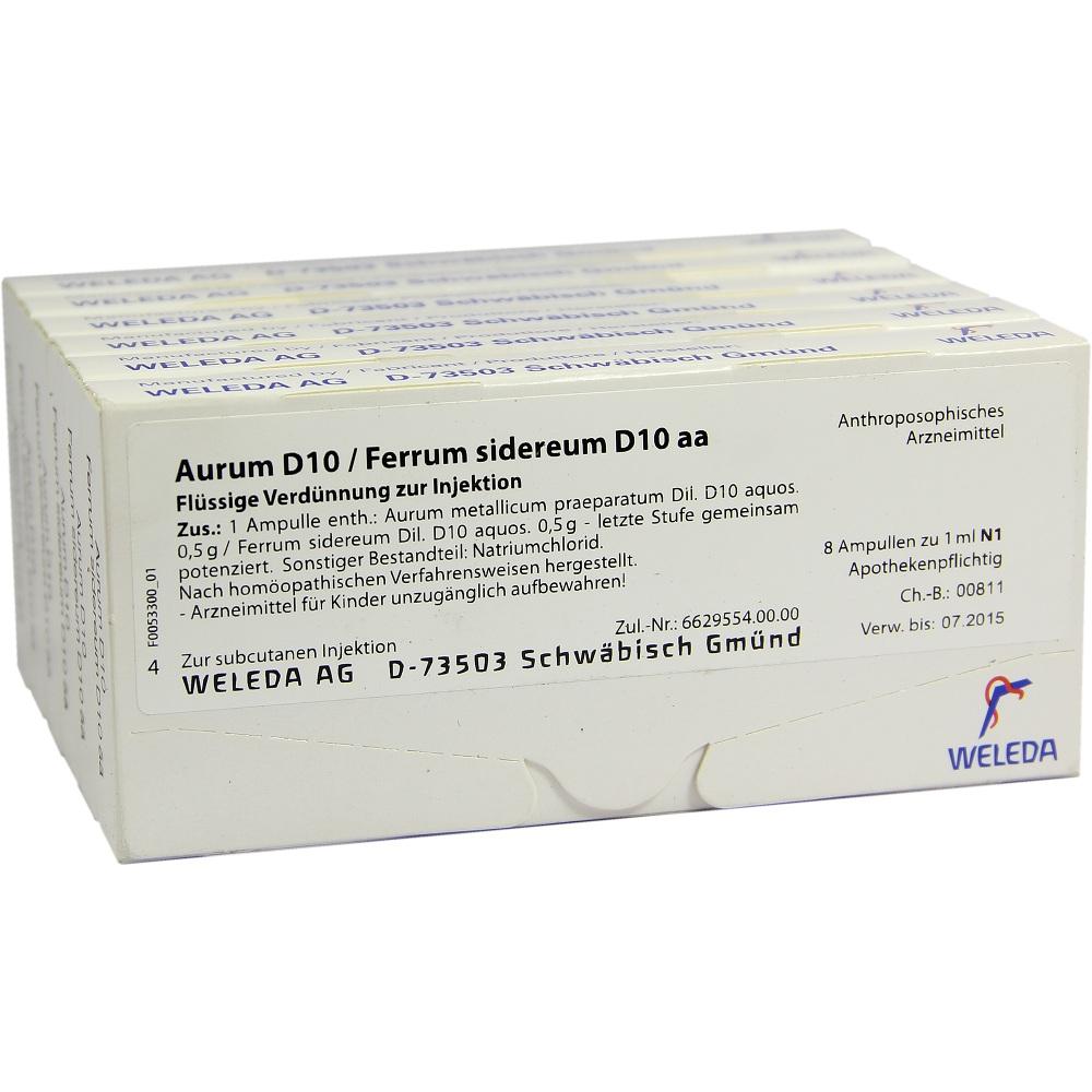 WELEDA AURUM D 10/Ferrum sidereum D 10 aa Ampullen 48X1 ml Ampullen