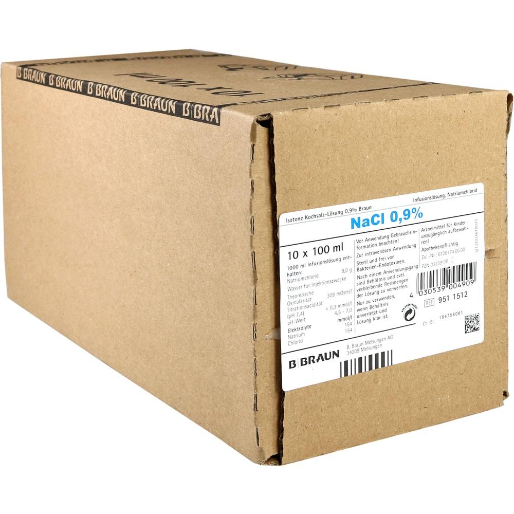 KOCHSALZLÖSUNG 0,9% Glasflasche 10X100 ml Infusionslösung