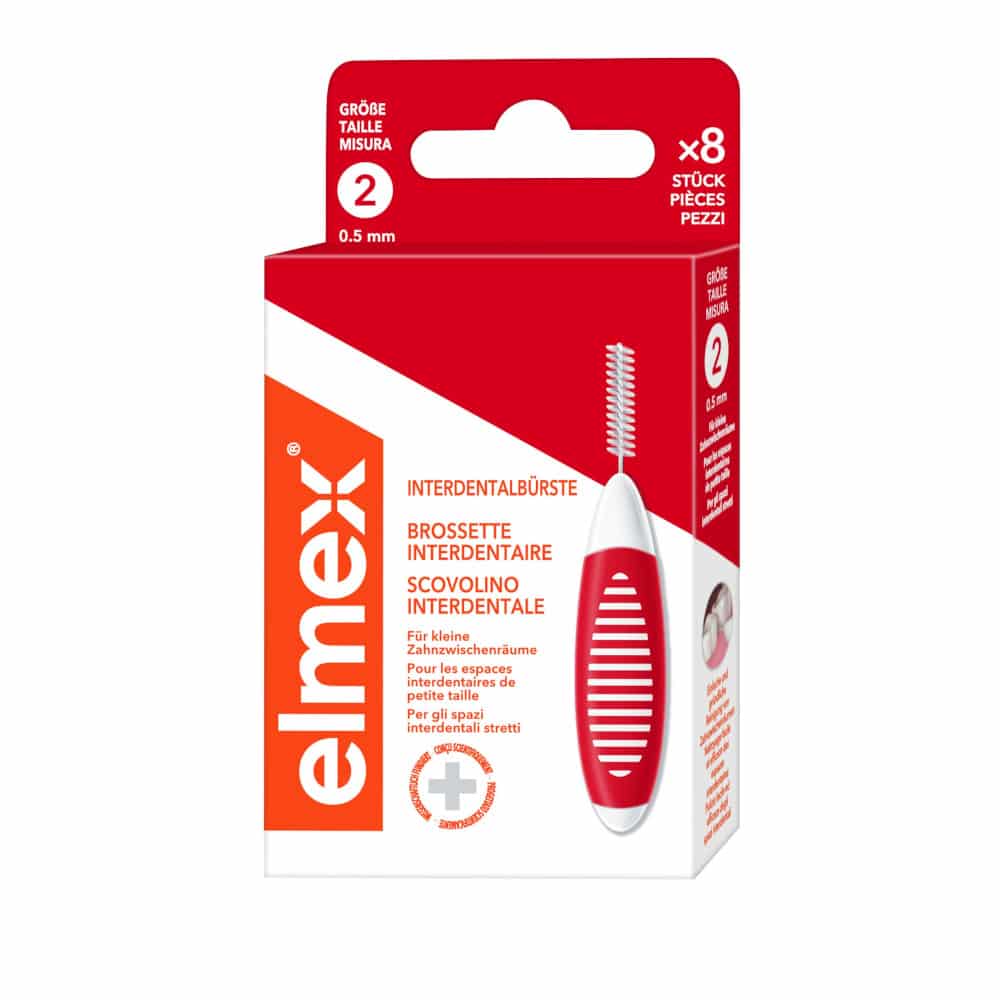 elmex INTERDENTALBÜRSTEN rot Größe 2 0,5 mm 8 St Zahnbürste