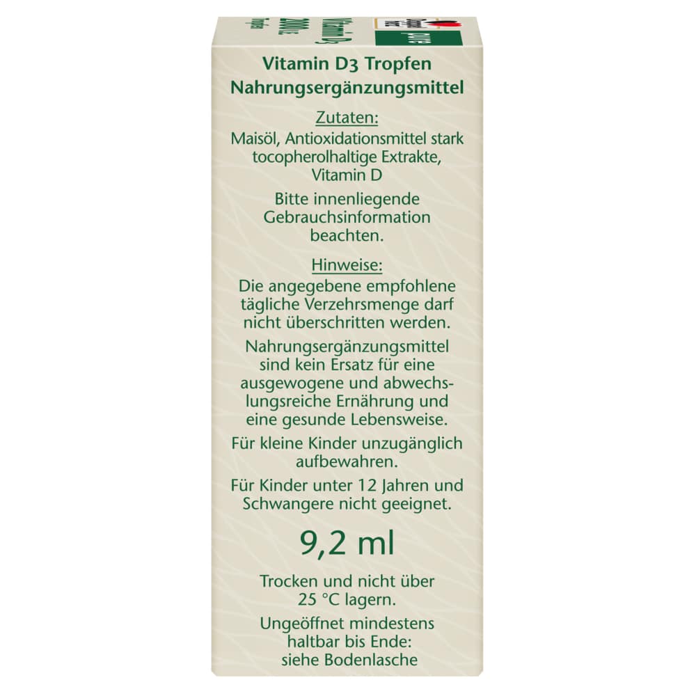 Dopppelherz pure Vitamin D3 2000 I.E. 9.2 ml Tropfen