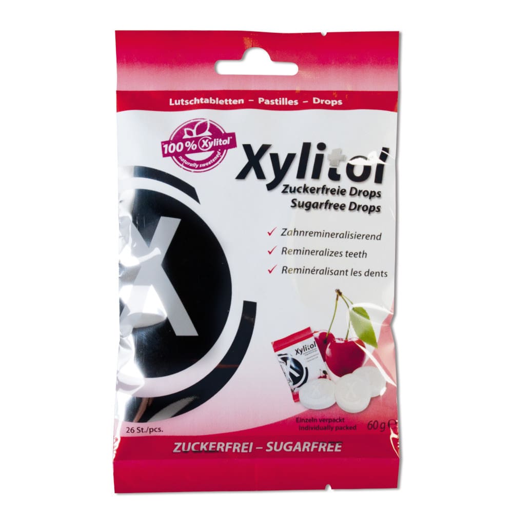 MIRADENT Xylitol Drops zuckerfrei Cherry 60 g Bonbons