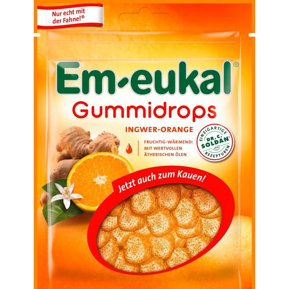 Em-eukal Gummidrops INGWER-ORANGE zuckerhaltig 90 g Bonbons