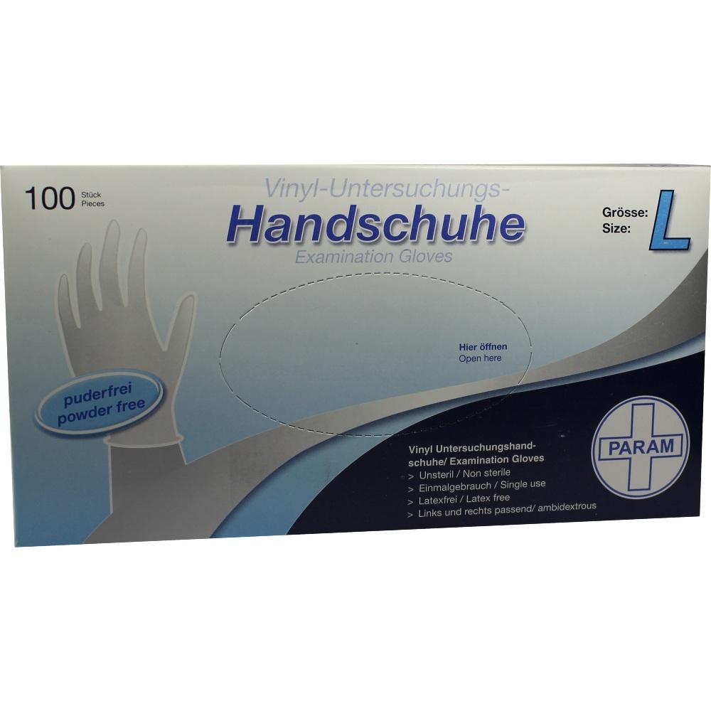 HANDSCHUHE Einmal Vinyl puderfrei L 100 St Handschuhe